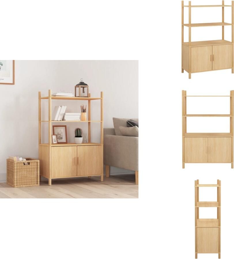 VidaXL Klassieke Hoge Kast Decoratieve en praktische toevoeging Duurzaam bewerkt hout Stabiele houten poten Voldoende opbergruimte 80 x 40 x 121 cm Keukenkast