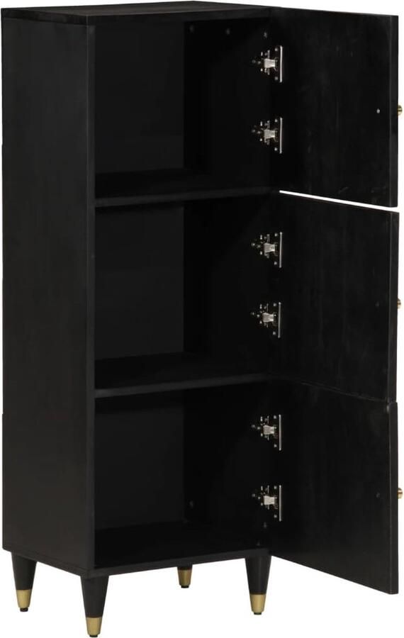 VidaXL Hoge kast Massief mangohout 40x33x110 cm Opbergkast Mangohout Kast Vintage Kast Industriële Kast Salontafel - Foto 2
