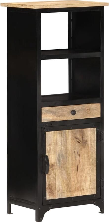 VidaXL Hoge kast Massief mangohout 45x32x110 cm Industriële Kast Mangohout Kast Vintage Kast Side Table Tv Stand Living Room Furniture Storage Cabinet - Foto 2