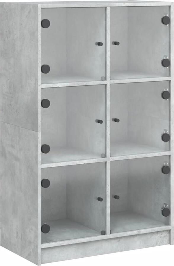 VidaXL -Hoge-kast-met-deuren-68x37x109-cm-bewerkt-hout-betongrijs