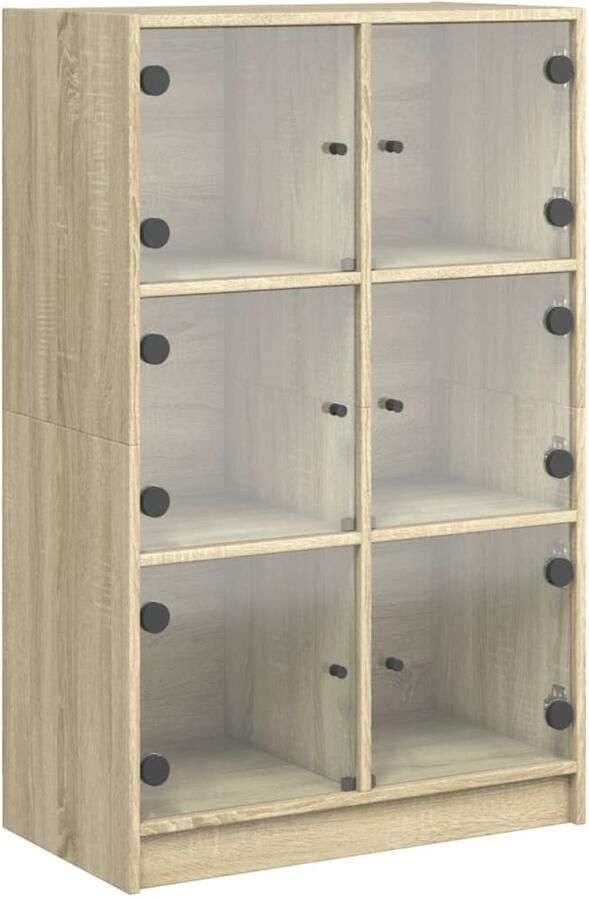 VidaXL Hoge kast Sonoma eiken 6 vakken 68x37x109 cm Hoge Kast Bijzetkast Houten Kast Opbergkast Sonoma Eiken - Foto 2