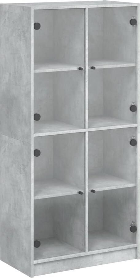 VidaXL -Hoge-kast-met-deuren-68x37x142-cm-bewerkt-hout-betongrijs