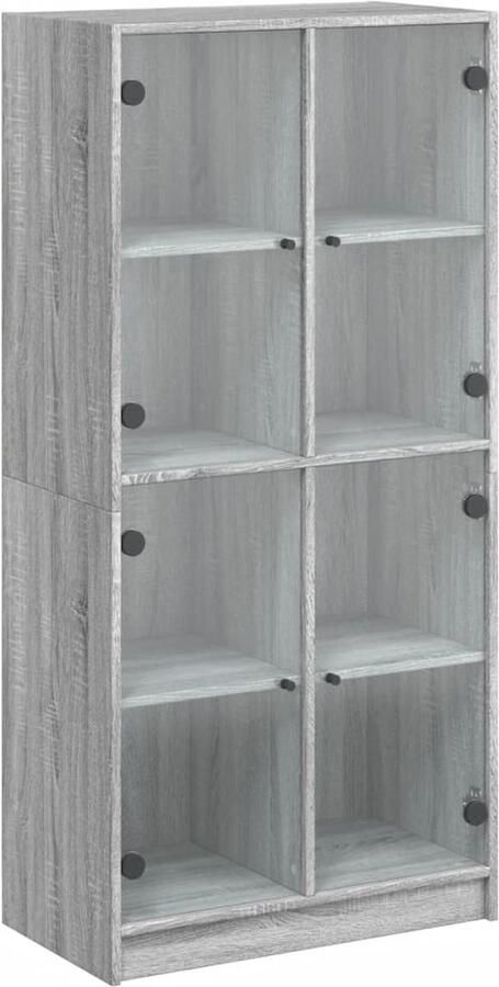 VidaXL -Hoge-kast-met-deuren-68x37x142-cm-bewerkt-hout-grijs-sonoma
