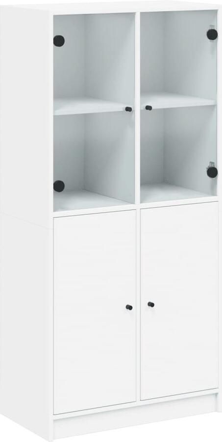 VidaXL -Hoge-kast-met-deuren-68x37x142-cm-bewerkt-hout-wit - Foto 2