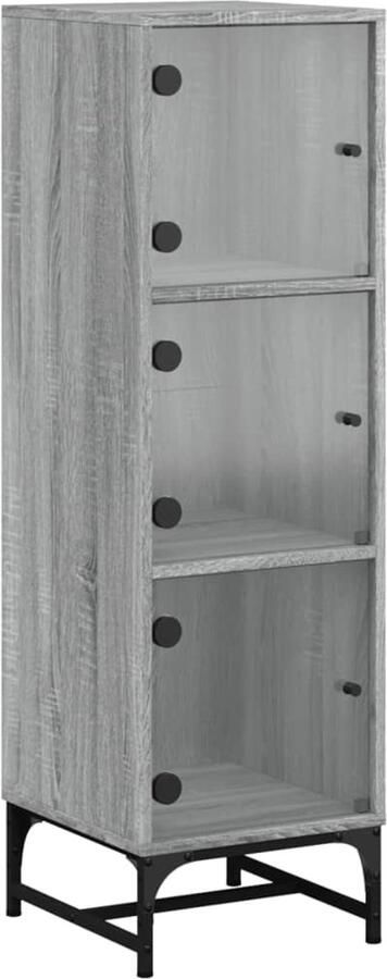 VidaXL Hoge Kast Grijs Sonoma Eiken 35x37x120 cm Hoge Kast Grijze Kast Houten Kast Opbergkast Salontafel - Foto 2