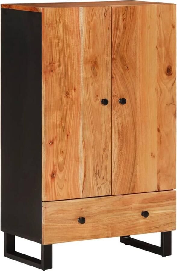 VidaXL -Hoge-kast-met-lade-60x33x100-cm-massief-acaciahout-en-ijzer - Foto 2