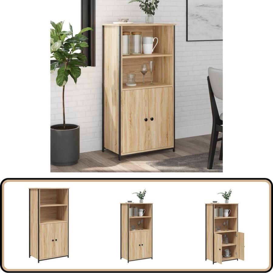 VidaXL Hoge Kast Sonoma Eiken 62x36x121 5 cm Hoge Kast Kasten Houten Kast Salontafel Opslagoplossing