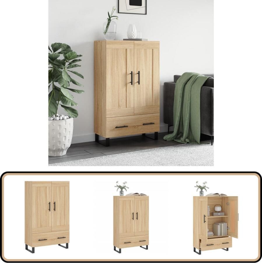 VidaXL Hoge Kast Sonoma Eiken 69 5x31x115 cm Hoge Kast Kasten Houten Kast Opbergkast Salontafel