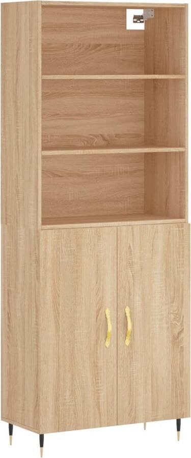 VidaXL Hoge Kast Sonoma Eiken 69 5x34x180 cm Hoge Kast Houten Kast Met Laden Sonoma Eiken Opbergkast