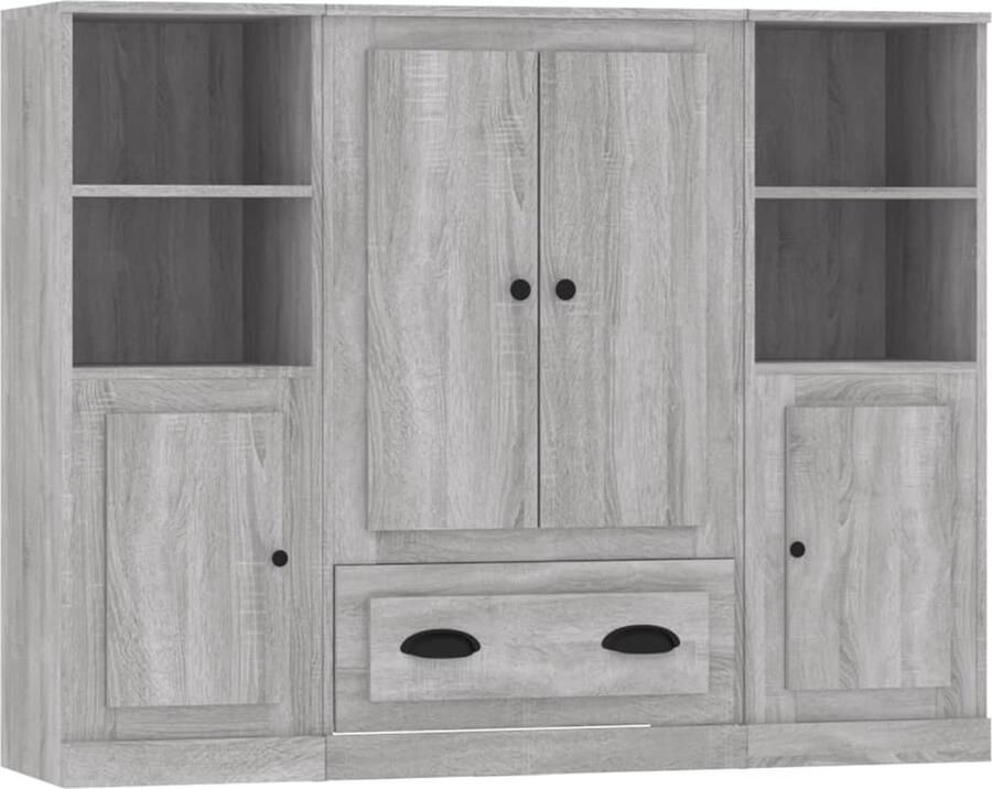VidaXL -Hoge-kasten-3-st-bewerkt-hout-grijs-sonoma-eikenkleurig - Foto 5