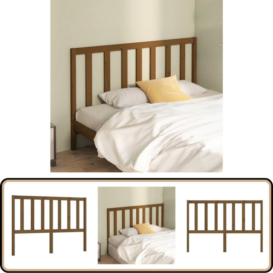 The Living Store Houten Hoofdeinde Klassieke uitstraling 141 x 4 x 100 cm Houten Hoofdbord Klassieke Hoofdbord Massief Hout Bruine Hoofdbord Bedroom Decor