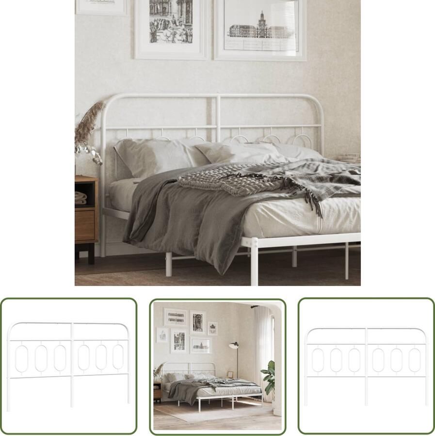 The Living Store Klassiek Hoofdbord Metaal 146 x 100 cm Staal Hoofdbord Hoofd Bord Metalen Hoofdbord Hoofsteun Beddecoratie