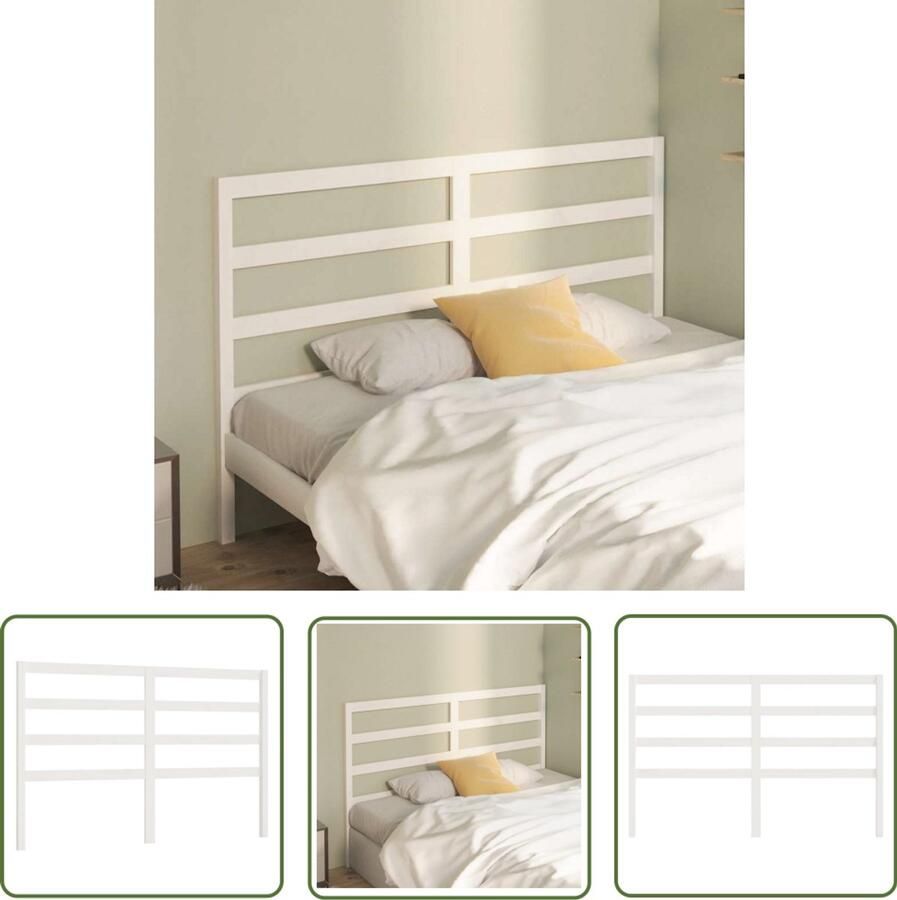 The Living Store Houten Hoofdbord Wit 146x4x100 cm Massief Grenenhout Houten Hoofdbord Hoofd Bord Hoofdeinde Bedroom Decor Slaapkamervloerisolatie