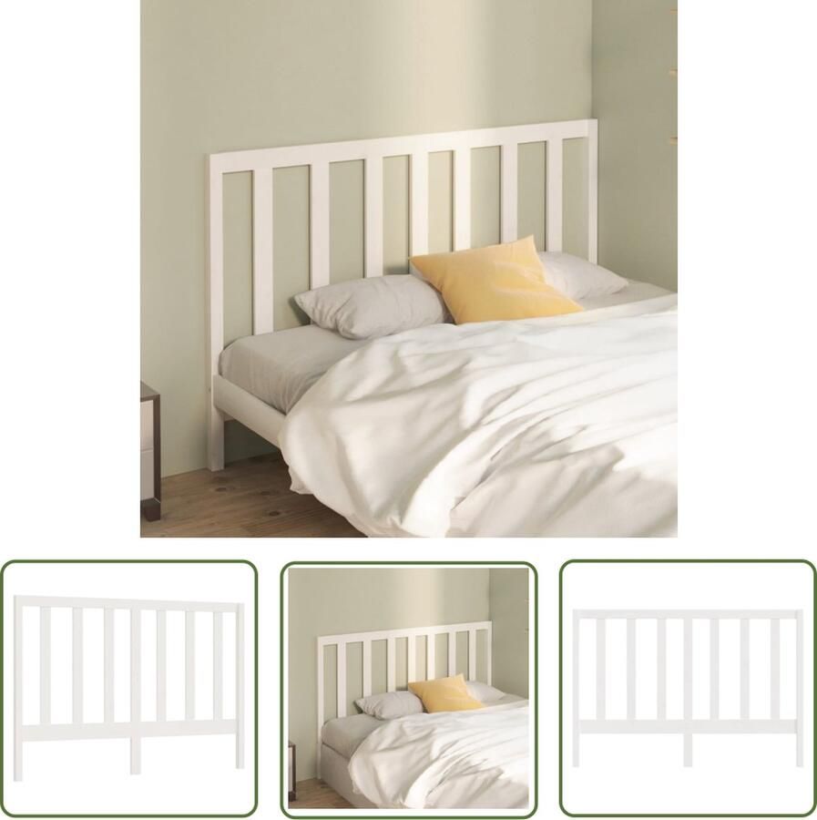 The Living Store Houten Hoofdeinde Grenenhout 156 x 4 x 100 Wit Houten Hoofdbord Hoofdeinde Grenenhout Wit Beddecoratie