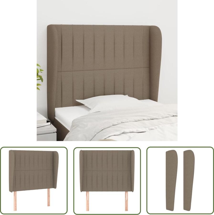 The Living Store Klassiek Hoofdbord Taupe 103 x 23 x 118 128 cm Duurzaam en Verstelbaar Klassieke Hoofdbord Hoofd Bord Taupecleur Stoffen Hoofdbord Beddecoratie