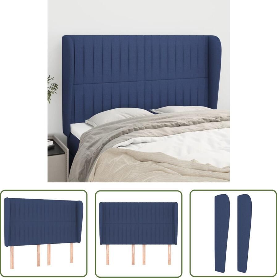 The Living Store Klassieke Hoofdbord Blauw 147 x 23 x 118 128 cm Ademend Duurzaam Klassieke Hoofdbord Hoofd Bord Hoofdbord Blauww Beddecoratie Slaapkamers