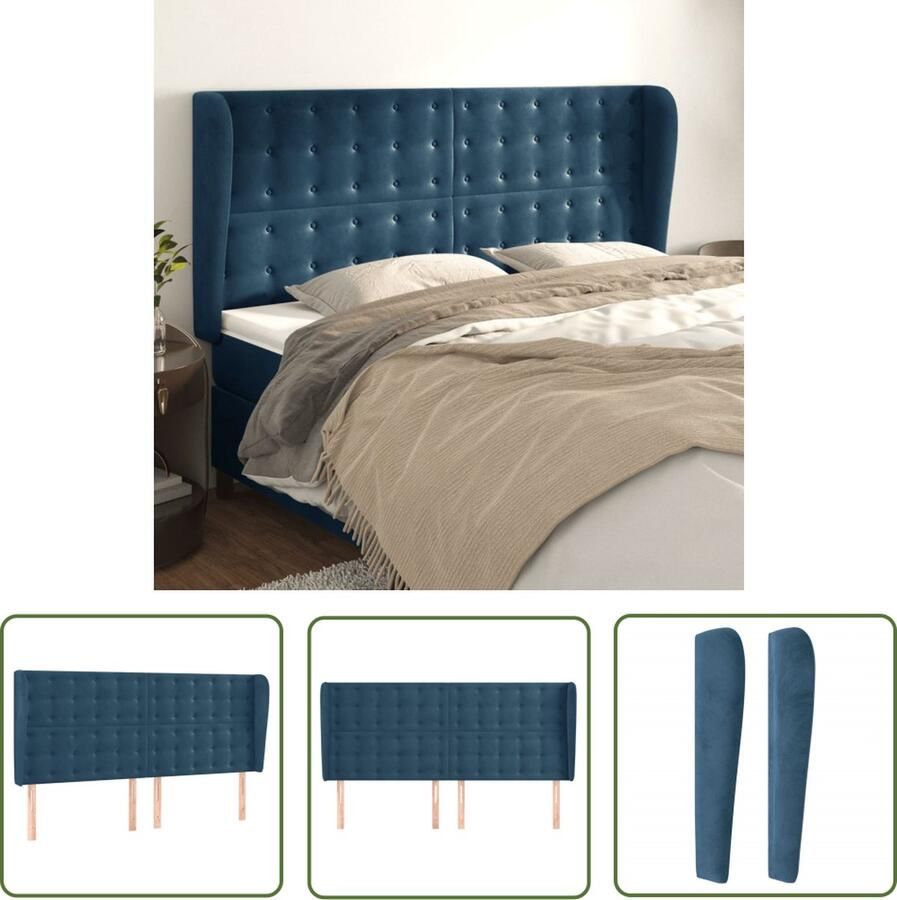 The Living Store Klassiek Hoofdbord Stof Verstelbare Hoogte Zacht Fluweel Stevige Poten 183 x 23 x 118 128 cm Klassieke Hoofdbord Hoofd Bord Fluweel Hoofdbord Blauw Hoofdbord Adjustable Hoofdbord