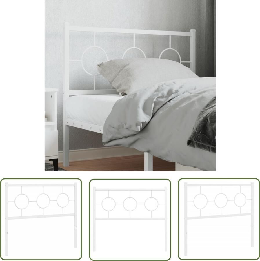 The Living Store Vintage Hoofdbord 105 x 91 cm Gepoedercoat Staal Vintage Hoofdbord Hoofd Bord Hoofdbord Staal Witte Hoofdbord Vintage Decor