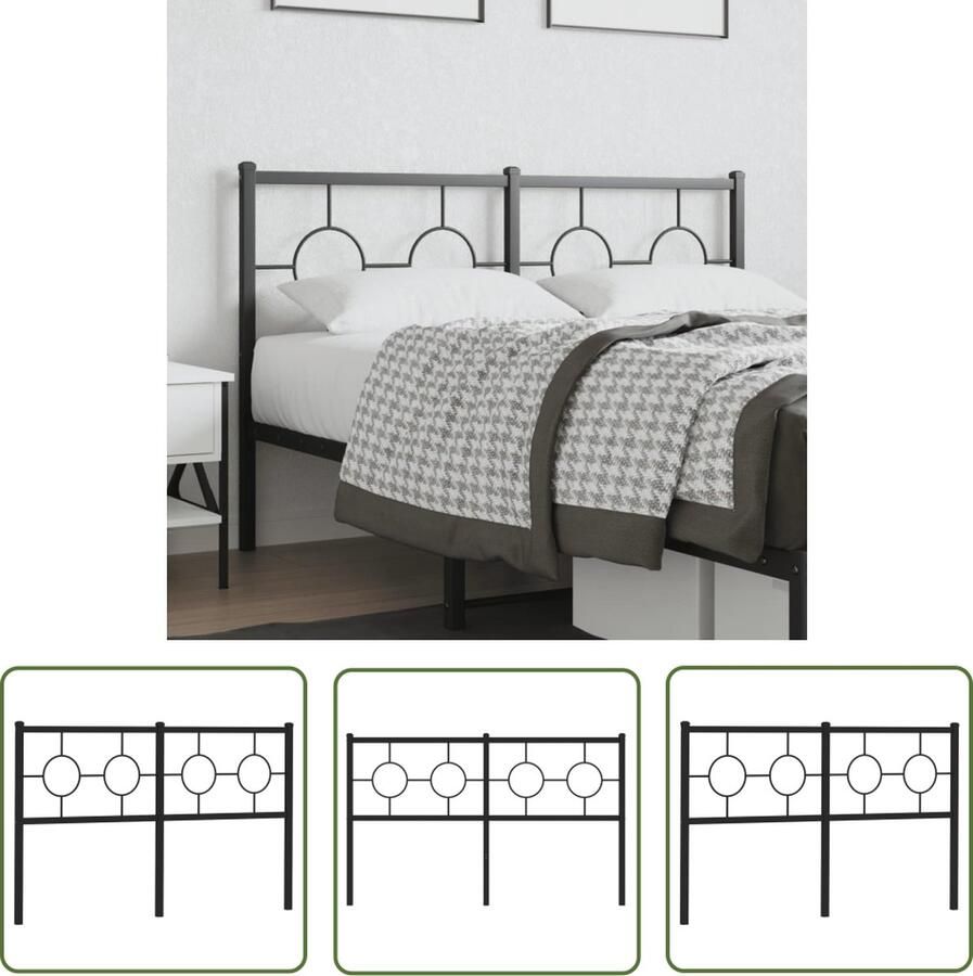 The Living Store Hoofdbord Metaal 146 x 91 cm Zwart Hoofdbord Hoofdbed Metalen Hoofdbord Zwarte Hoofdbord Slaapkamersdecoratie