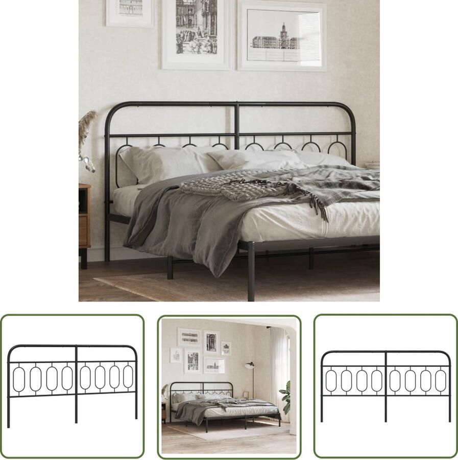 The Living Store Klassiek Hoofdbord 166 x 100 cm Staal Hoofdbord Hoofdbed Metalen Hoofdbord Hoofdkussen Slaapcomfort