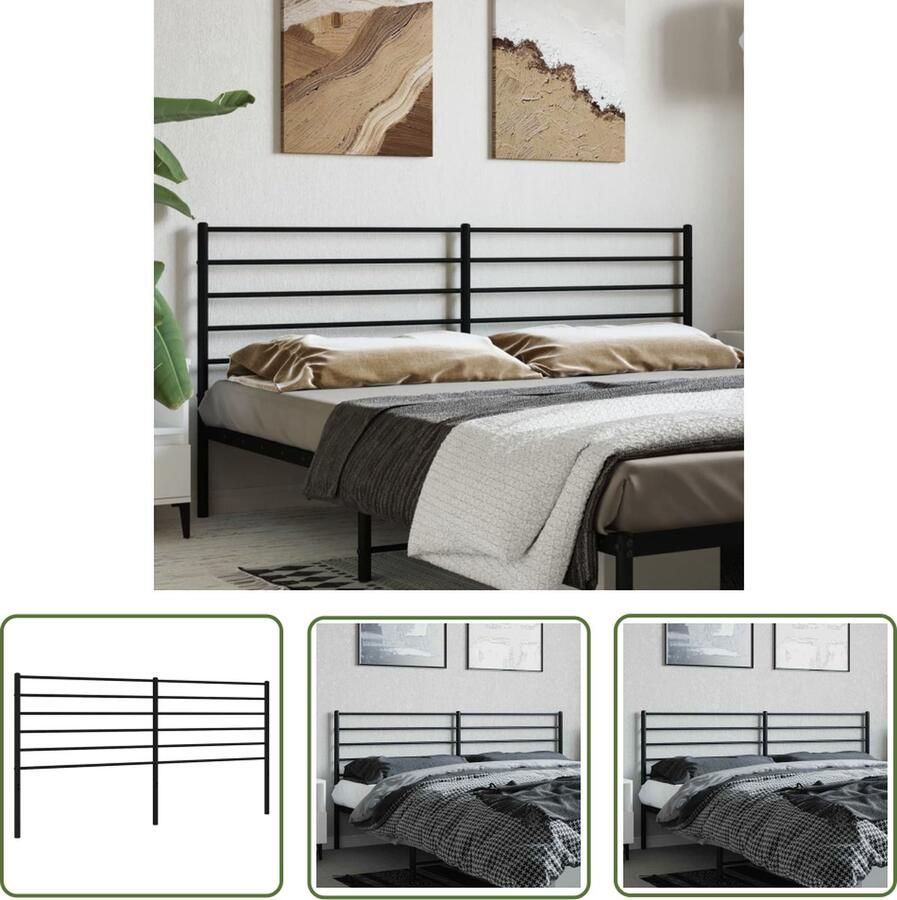 The Living Store Hoofdbord 187 x 90 cm Robuust staal Hoofdbord Hoofdbed Beddecoratie Slaapkamervloerisolator Robuust Staal