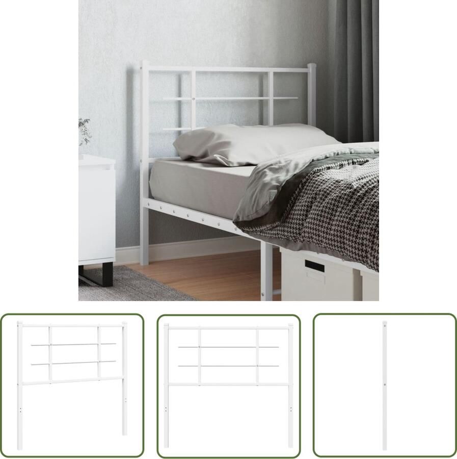 The Living Store Hoofdbord Classic 105 x 3 x 90 cm Robuust gepoedercoat staal Hoofdbord Hoofdbekleding Beddecoratie Slaapkamervloerisolatie Houten Hoofdbord