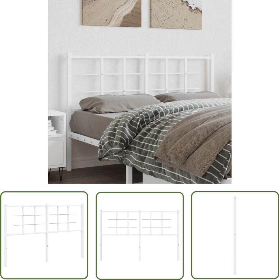 The Living Store Hoofdbord Metalen Staal 146 x 90 cm Robuust Hoofdbord Hoofdbekleding Slaapcomfort Beddecoratie Metalen Hoofdbord