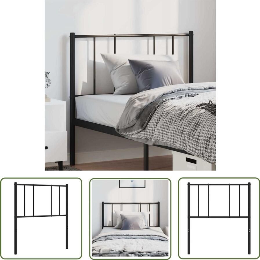 The Living Store Hoofdbord Bedframes 105 x 3 x 90 cm Robuuste metalen constructie Hoofdbord Hoofdbekleding Beddecoratie Slaapkamers Metalen Hoofdbord