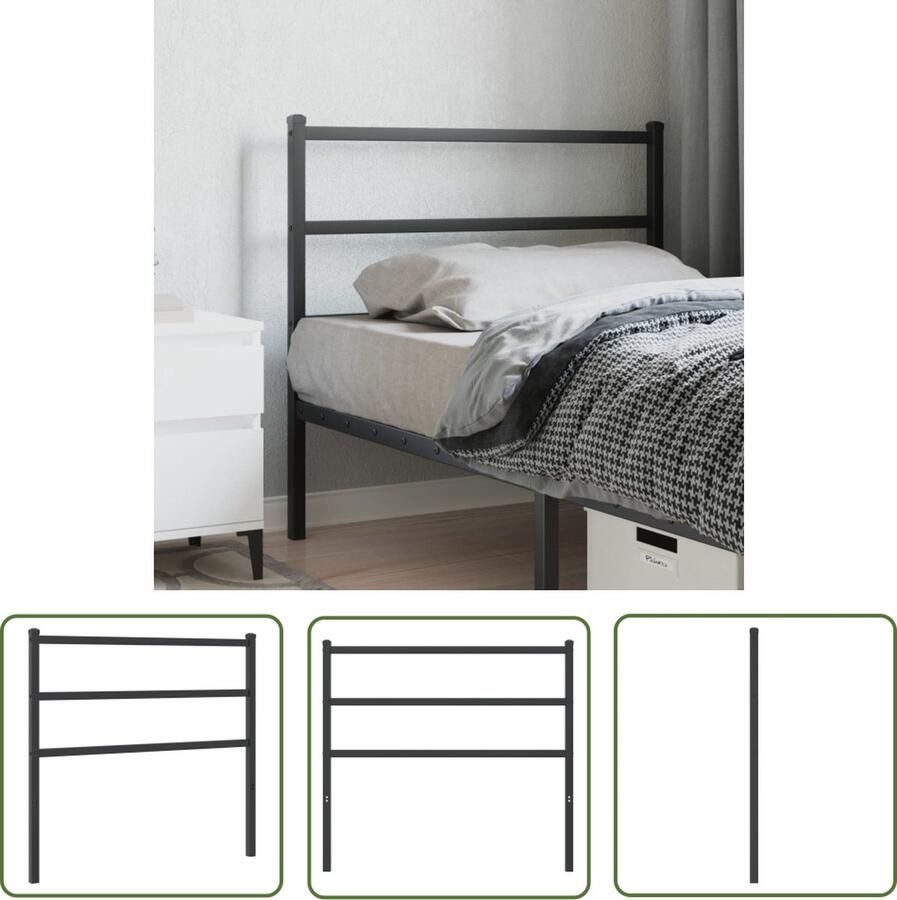 The Living Store Hoofdbord Metaal Zwart 112 x 3 x 90 cm Robuuste Staalconstructie Hoofdbord Hoofdboard Metalen Hoofdbord Zwart Hoofdbord Beddecoratie