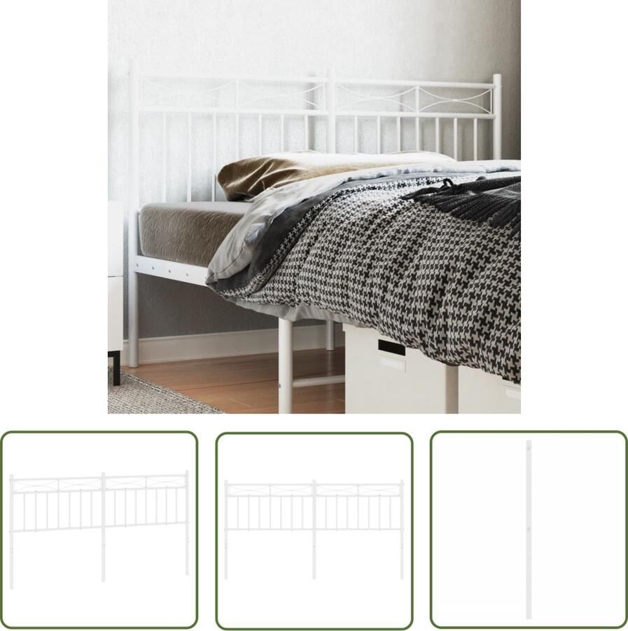 The Living Store Hoofdbord 166 x 3 x 91 cm Wit Hoofdbord Hoofdboard Slaapkamers Beddengoed Houten Hoofdbord