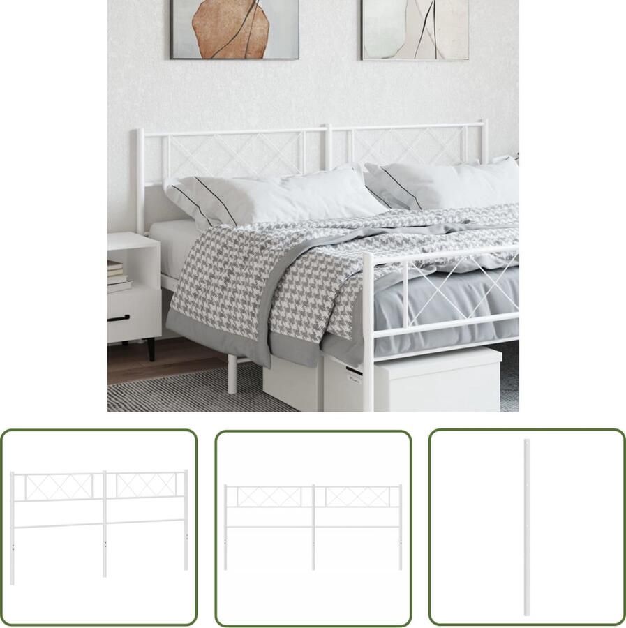 The Living Store Hoofdbord Classic 206 x 90 cm Staal Hoofdbord Hoofdboard Beddecoratie Slaapkamermeubel Staal Hoofdbord