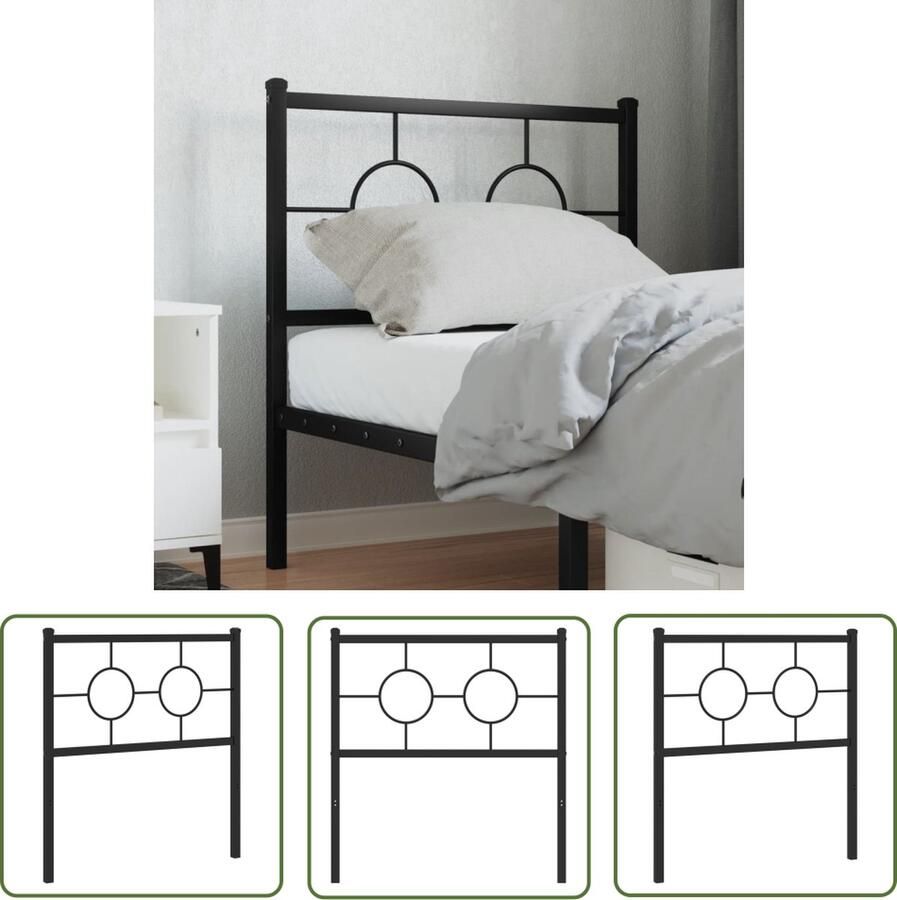 The Living Store Hoofdbord Bedframes 80 x 3 x 91 cm Staal en Metallisch Hoofdbord Hoofdboard Beddecoratie Slaapkamerinrichting Staal