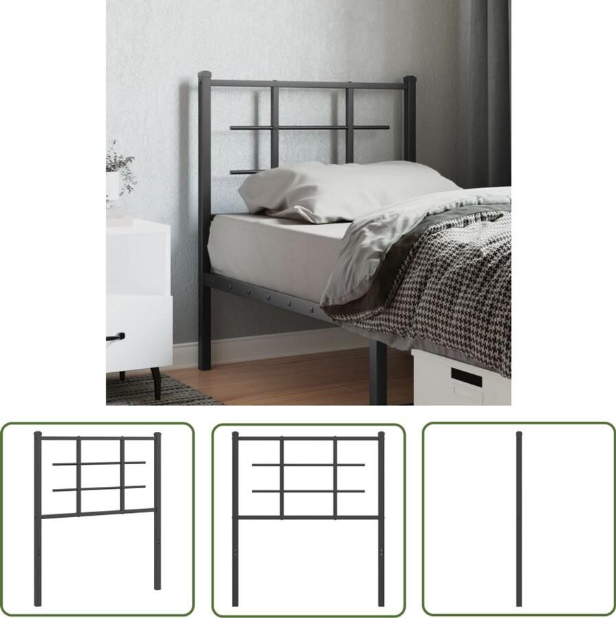 The Living Store Metalen Hoofdbord 80 x 90 cm Robuuste Metalen Constructie Hoofdbord Hoofdboard Metalen Hoofdbord Bedding Slaapkamerdecoratie