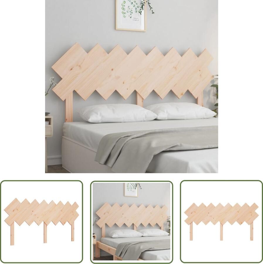 The Living Store Houten Hoofdeinde Massief Grenenhout 159.5 x 3 x 80.5 cm Rustieke Charme Houten Hoofdbord Hoofdboard Hoofdeinde Rustic Decor Massief Hout