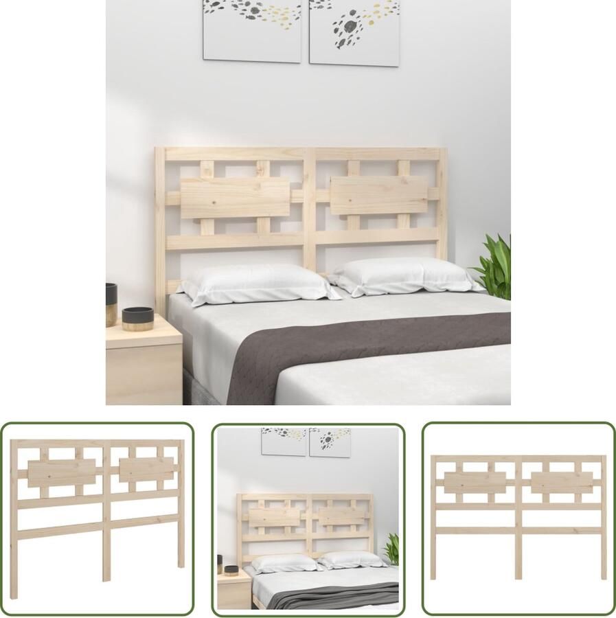 The Living Store Hoofdbord 205 5x4x100 cm massief grenenhout Houten Hoofdeinde Hoofdboard Rustic Interieur Bruine Kleur Grenenhout