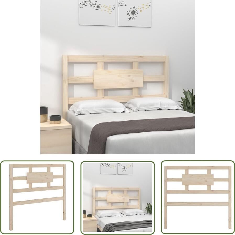 The Living Store Hoofdbord 80 5x4x100 cm massief grenenhout Houten Hoofdeinde Hoofdboard Grenenhout Rustic Style Landelijk Interieur