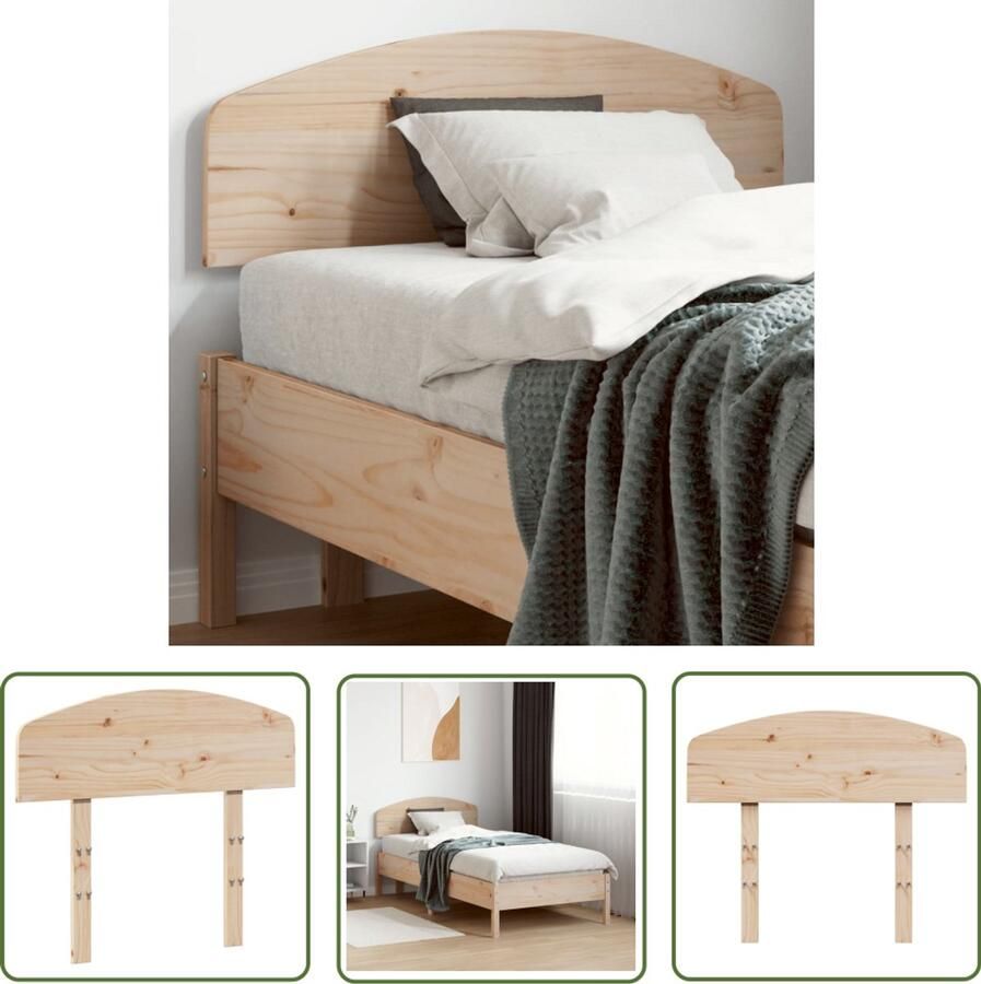 VidaXL Hoofdbord 100 cm massief grenenhout Hoofd Bord Hoofdbord Bedding Slaapkamers Grenenhout Massief Hout Bruine Meubels Vintage Meubel Landelijk Interieur Modern Hoofdbord Comfortabel Hoofdbord