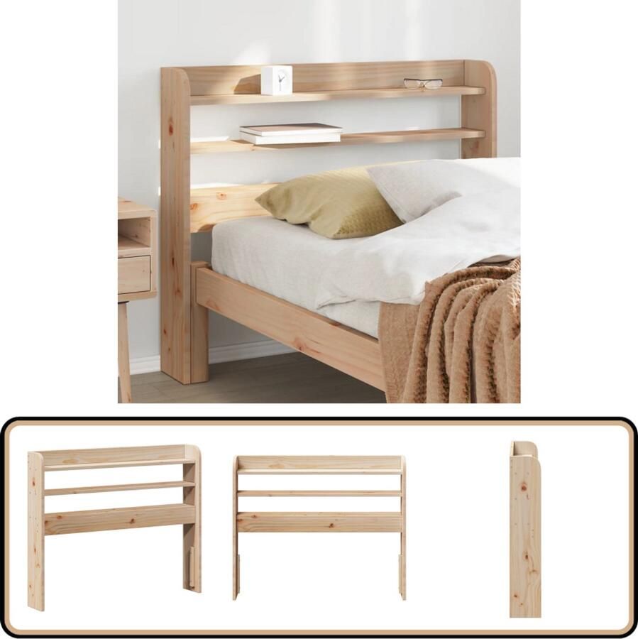 VidaXL Hoofdbord 100 cm Massief Grenenhout Hoofdbord Hoofdborden Bed Hoofdbord Bedhoofdbord