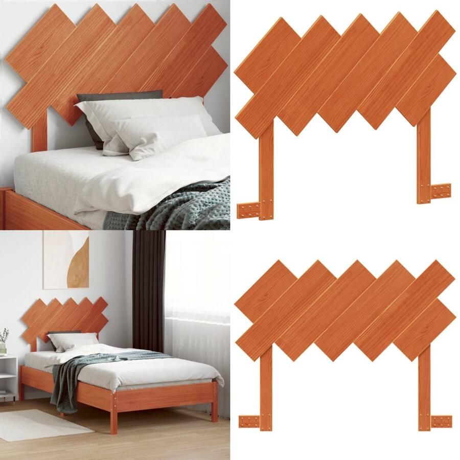 VidaXL Hoofdbord 100 cm massief grenenhout wasbruin Hoofdbord Hoofdborden Bed Hoofdbord Bedhoofdbord