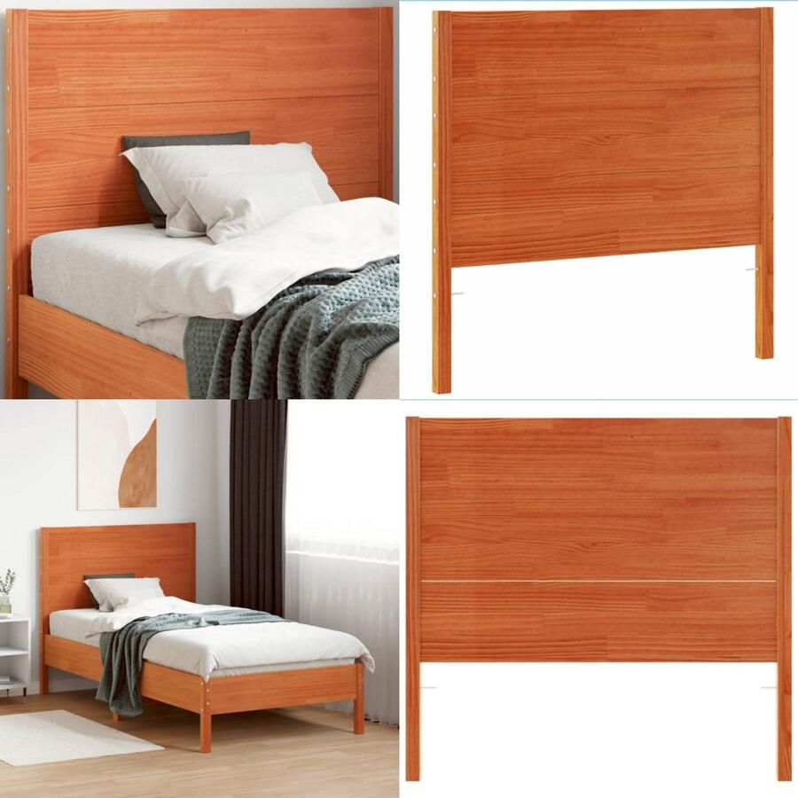 VidaXL Hoofdbord 100 cm massief grenenhout wasbruin Hoofdbord Hoofdborden Bed Hoofdbord Bedhoofdbord