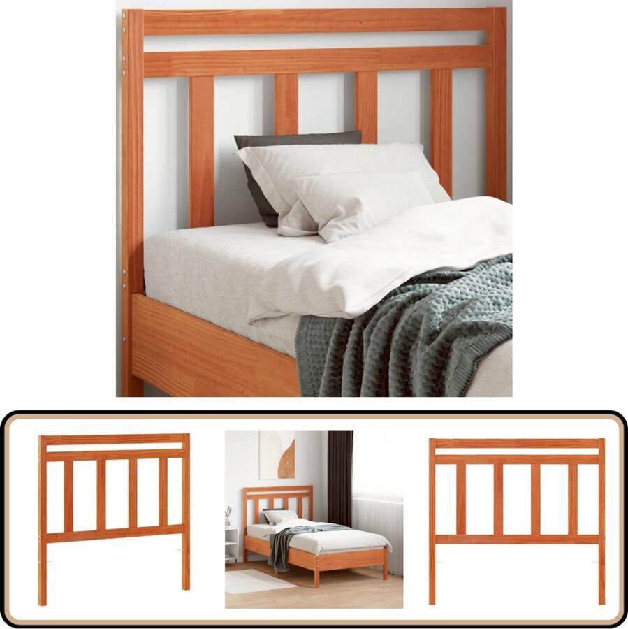VidaXL Hoofdbord 100 cm Massief Grenenhout Wasbruin Houten Hoofdbord Massief Hout Grenenhout Hoofdbord Wasbruin Hoofdbord Bedroom Decor