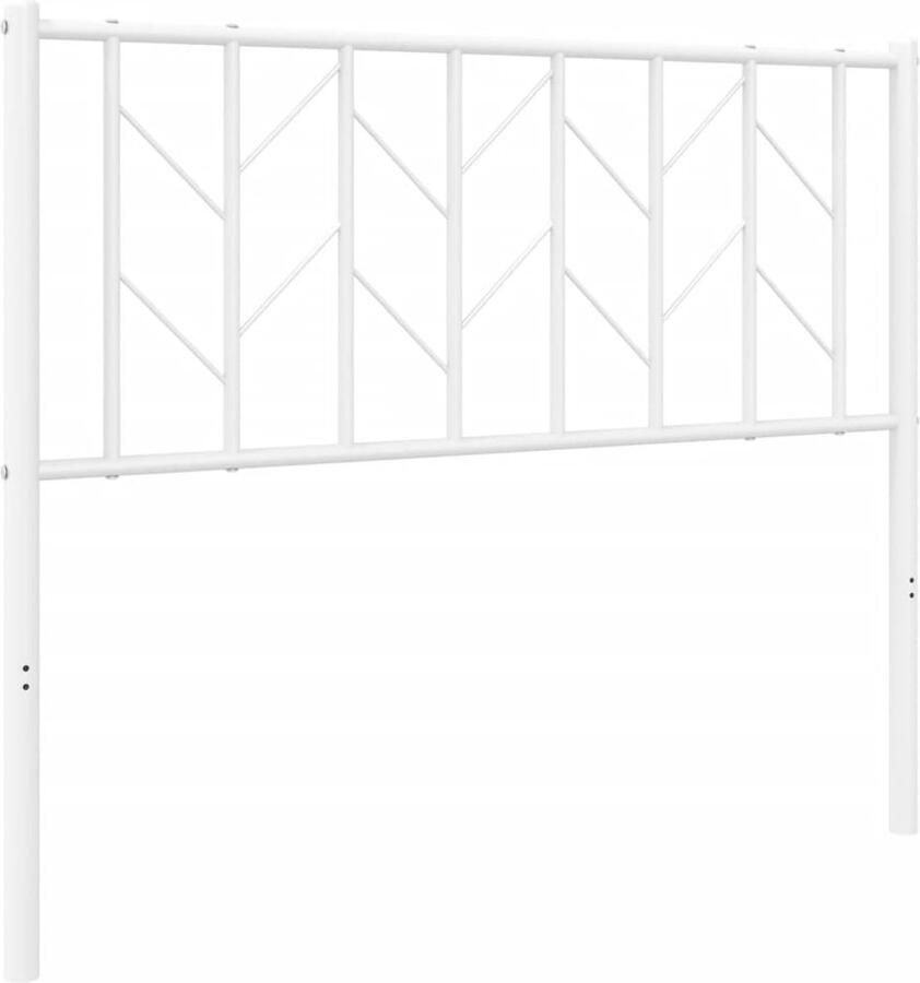 VidaXL Hoofdbord 100 cm metaal wit - Foto 3