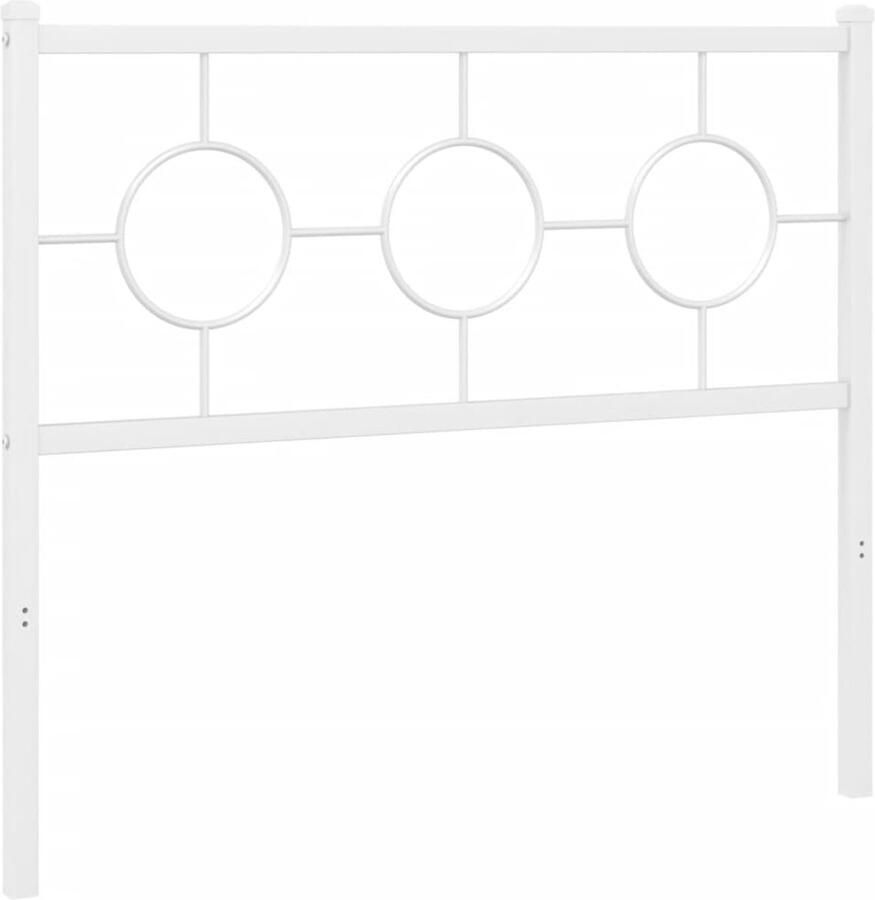 VidaXL Hoofdbord 100 cm metaal wit - Foto 3