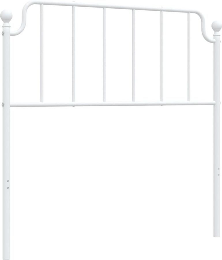 VidaXL Hoofdbord 100 cm metaal wit - Foto 3