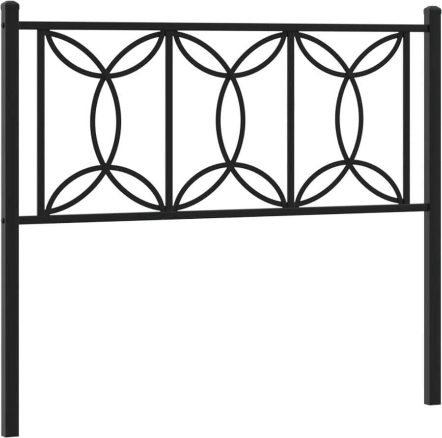 VidaXL Hoofdbord 100 cm metaal zwart