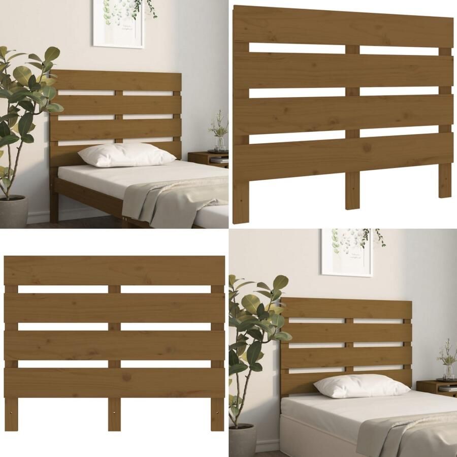 VidaXL Hoofdbord 100x3x80 cm massief grenenhout honingbruin Hoofdbord Hoofdborden Hoofdeinde Houten Hoofdbord