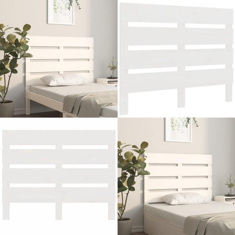 VidaXL Hoofdbord 100x3x80 cm massief grenenhout wit Hoofdbord Hoofdborden Hoofdeinde Houten Hoofdbord