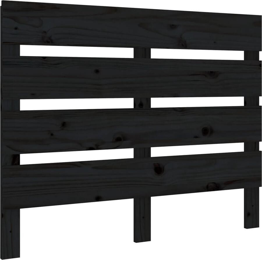 VidaXL Hoofdbord 100x3x80 cm Massief Grenenhout Zwart Hoofd Bord Hoofdeinde Bed Frame Houten Hoofdbord Grenenhout Zwarte Hoofdbord Slaap Accessoires Bedroom Decor - Foto 2