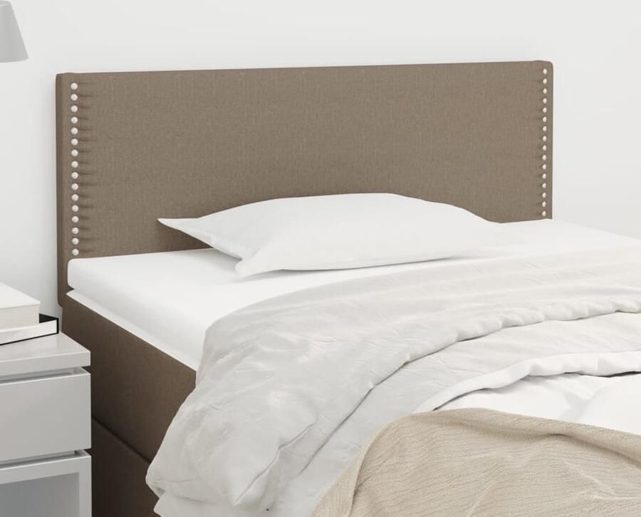 VidaXL Hoofdbord Stof Taupe 80x5x78 88 cm Klassieke Hoofdbord Stof Hoofdbord Taupeclonk Nagels Bedhoofd Hoofdboard Bedroom Decoratie - Foto 2