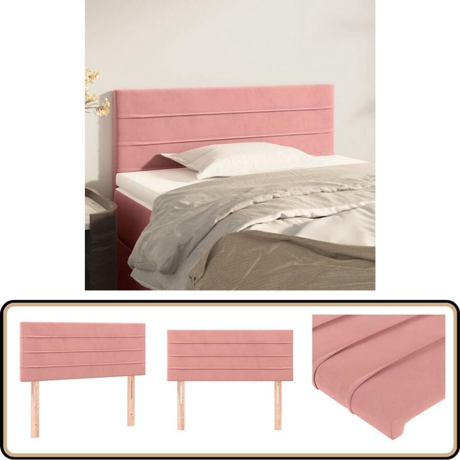 VidaXL Hoofdbord 100x5x78 88 cm Fluweel Roze Hoofd Bord Hoofdkussen Beddecoratie Klassiek Hoofdbord Velvet Hoofdbord Roze Hoofdbord